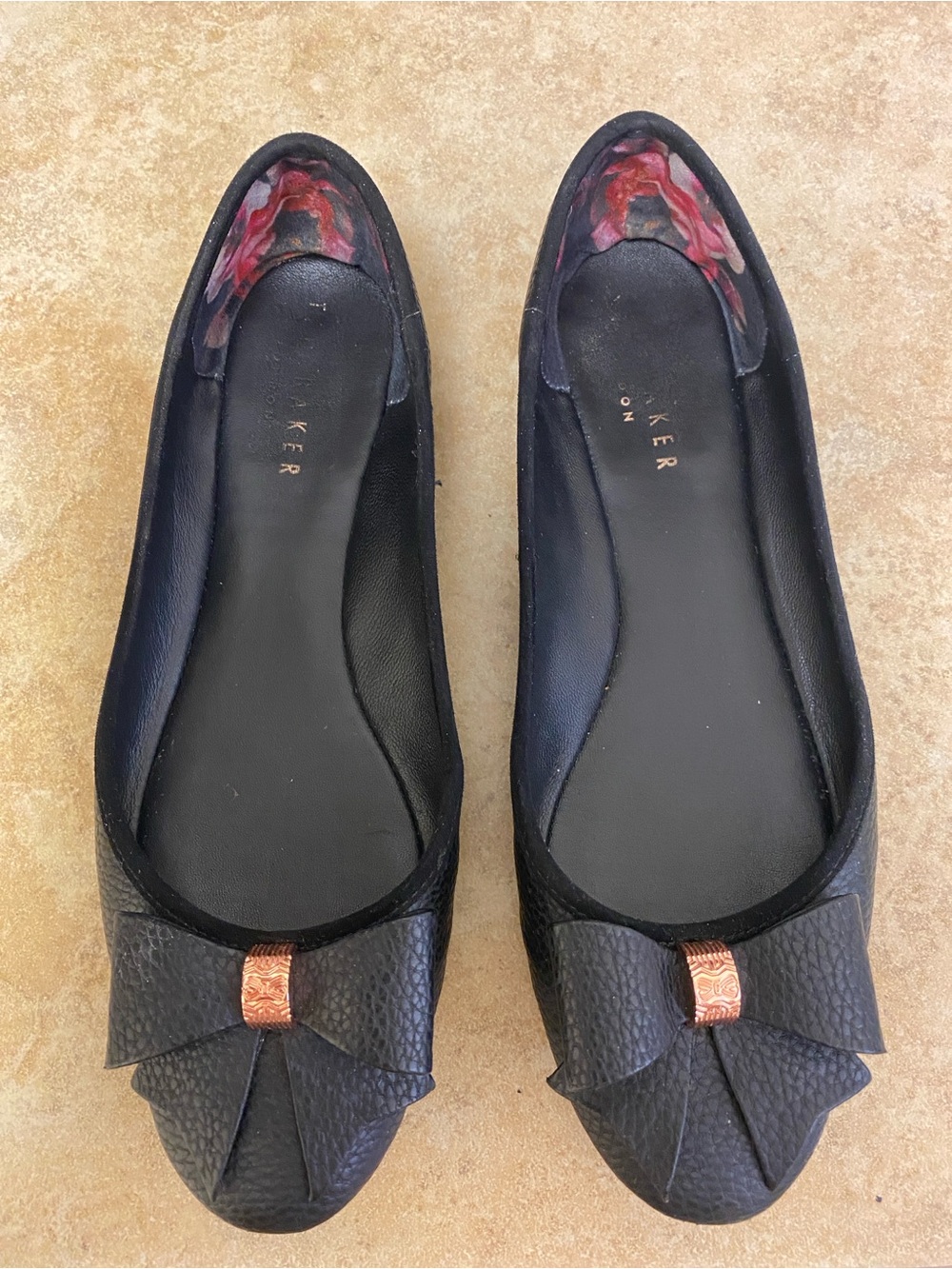 Ted Baker Black Flats
